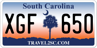 SC license plate XGF650