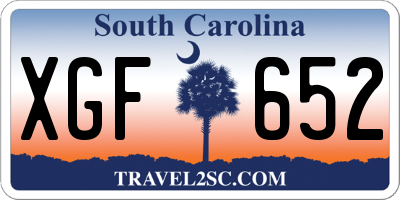 SC license plate XGF652