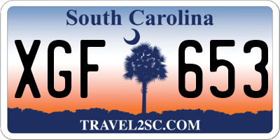 SC license plate XGF653