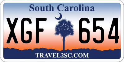 SC license plate XGF654