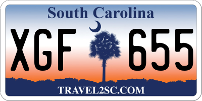 SC license plate XGF655