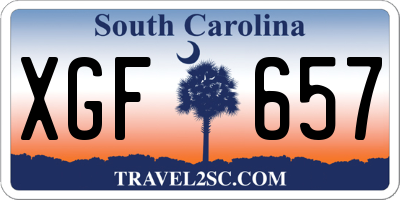 SC license plate XGF657