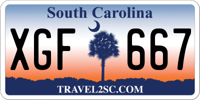 SC license plate XGF667