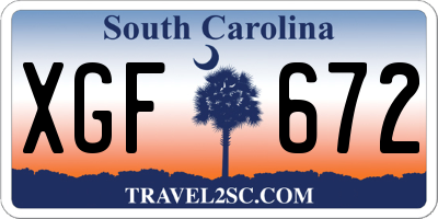 SC license plate XGF672