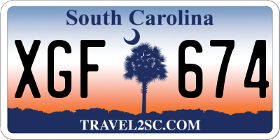 SC license plate XGF674