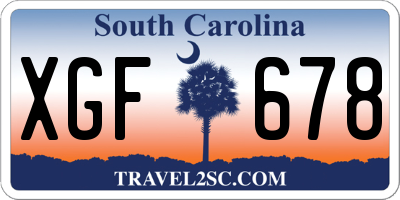 SC license plate XGF678