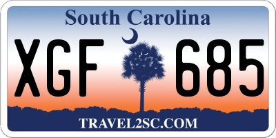 SC license plate XGF685