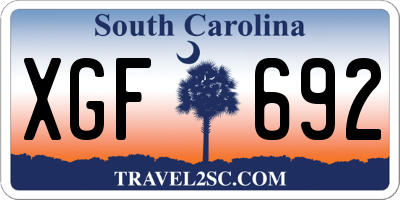 SC license plate XGF692