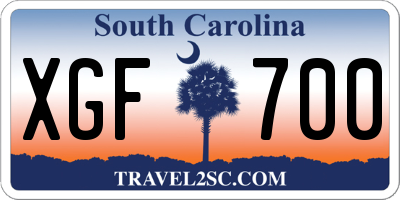 SC license plate XGF700