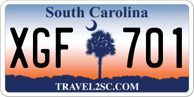 SC license plate XGF701