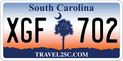 SC license plate XGF702