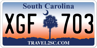 SC license plate XGF703