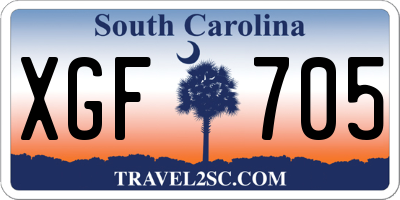 SC license plate XGF705