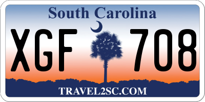 SC license plate XGF708