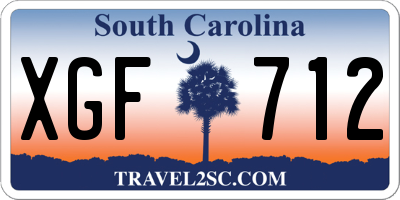 SC license plate XGF712