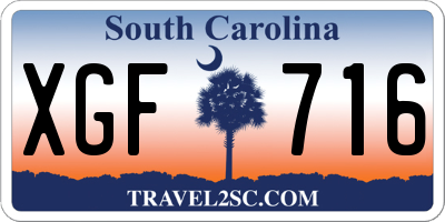 SC license plate XGF716