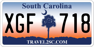 SC license plate XGF718