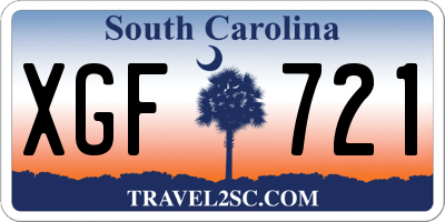 SC license plate XGF721