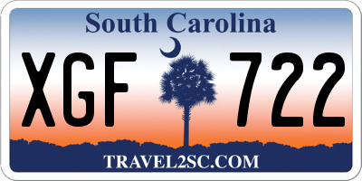 SC license plate XGF722