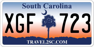SC license plate XGF723