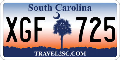 SC license plate XGF725