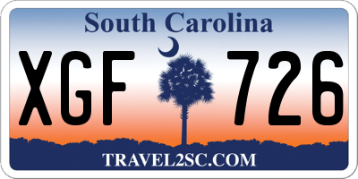 SC license plate XGF726
