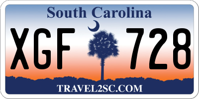 SC license plate XGF728