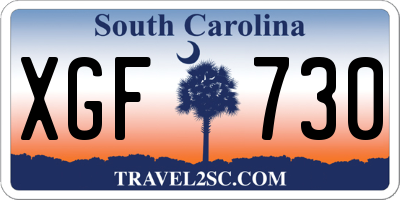 SC license plate XGF730