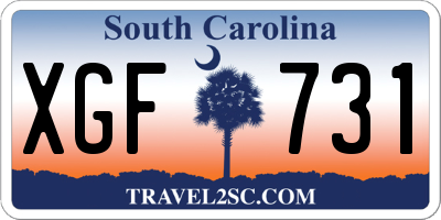 SC license plate XGF731