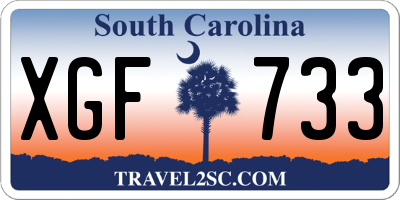 SC license plate XGF733
