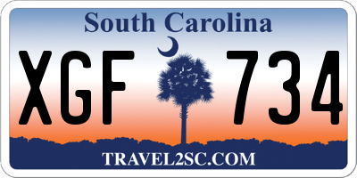 SC license plate XGF734