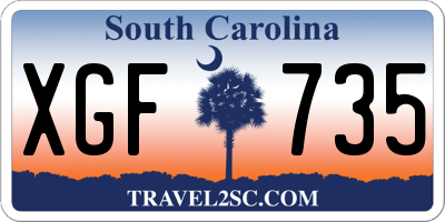 SC license plate XGF735