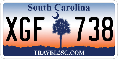 SC license plate XGF738