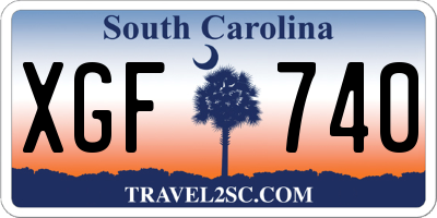 SC license plate XGF740