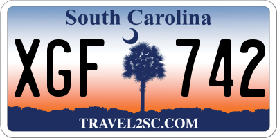 SC license plate XGF742