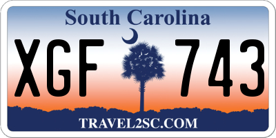 SC license plate XGF743