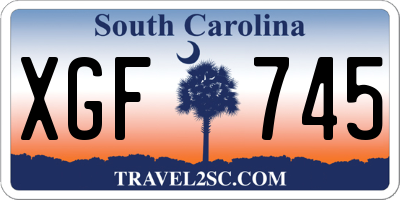 SC license plate XGF745