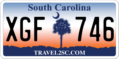 SC license plate XGF746