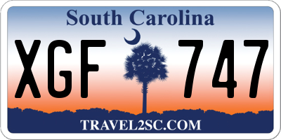 SC license plate XGF747