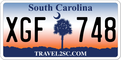 SC license plate XGF748