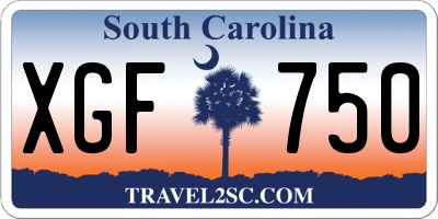 SC license plate XGF750
