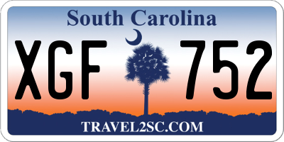 SC license plate XGF752