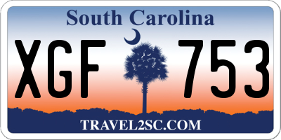 SC license plate XGF753