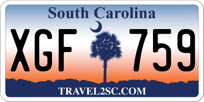 SC license plate XGF759