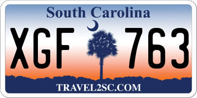 SC license plate XGF763