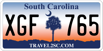 SC license plate XGF765