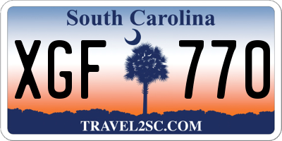 SC license plate XGF770