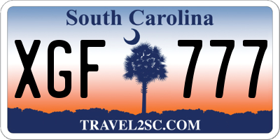 SC license plate XGF777