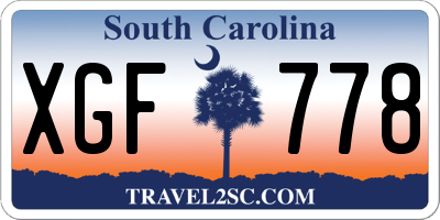 SC license plate XGF778
