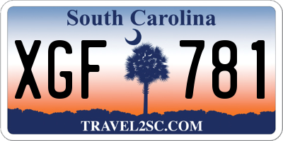 SC license plate XGF781